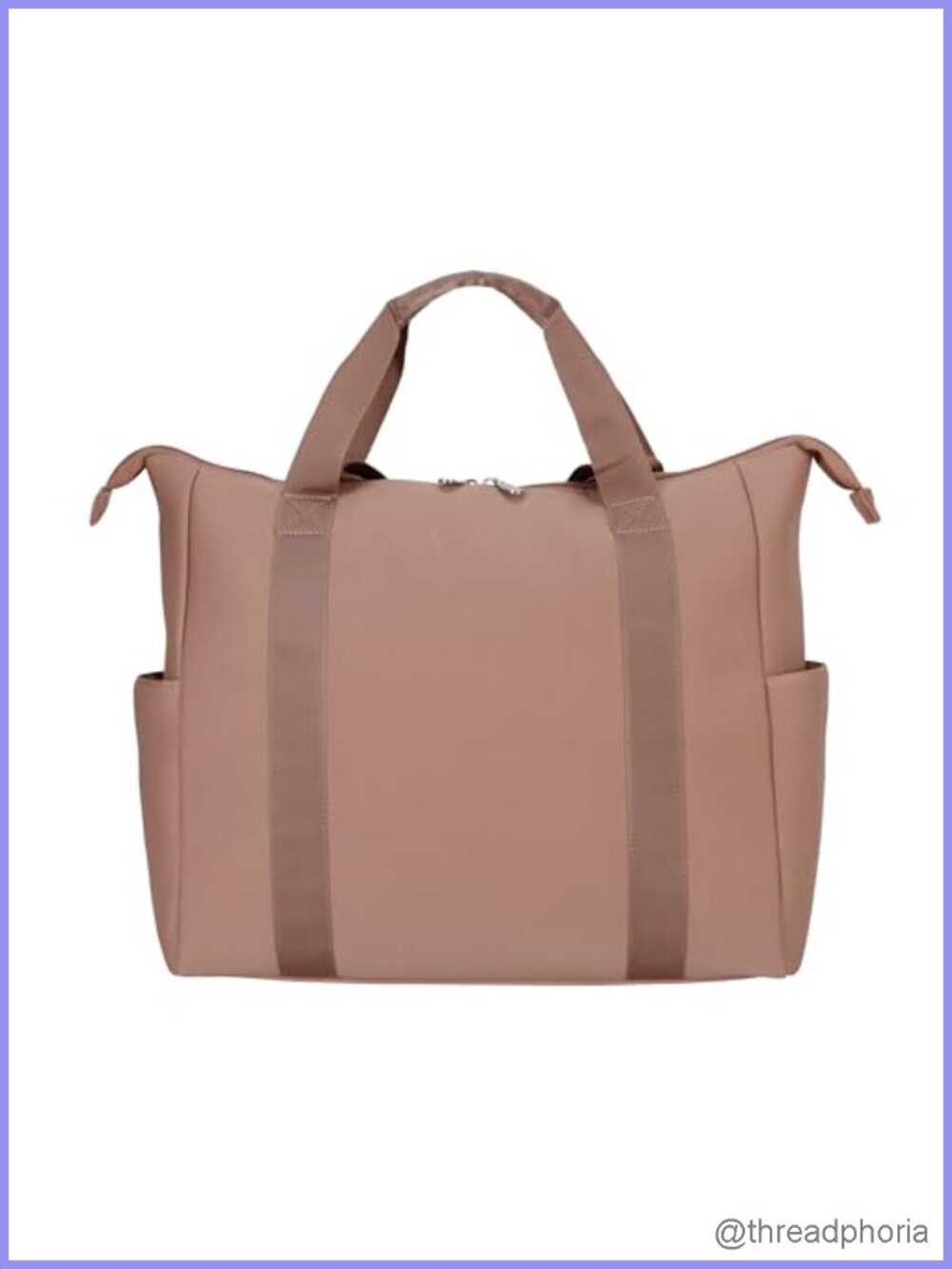 Travel Tote Bag with Zipper, Neoprene, Dual Handles